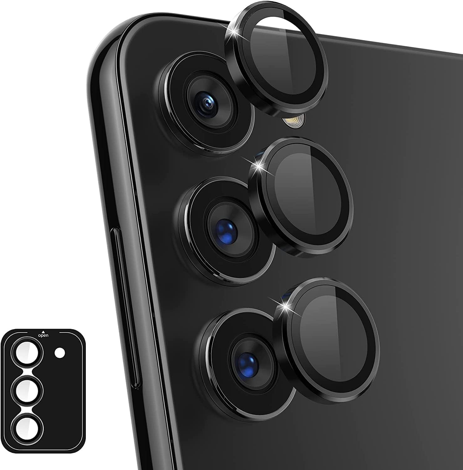 Anank Samsung S25+ Plus AR+Corning Lens Guard | Black Anank Samsung S25+ Plus AR+Corning Lens Guard | Black